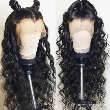 China Vendor Natural Color Long Swiss Lace Straight Hair Wig For Black Women 100% Raw Indian Human Hair Lace Front Wig